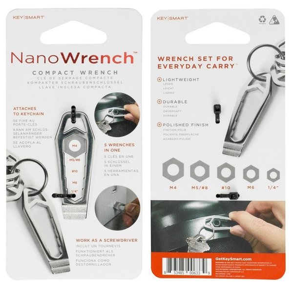Keysmart Nano Wrench Stainless Steel Silver Wrench Key Chain KS802-SS